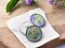 27mm Round Guardian Angel Button - Antiqued Crystal with Turquoise, Gold & Green Vitrail Wash - Czech Glass Buttons